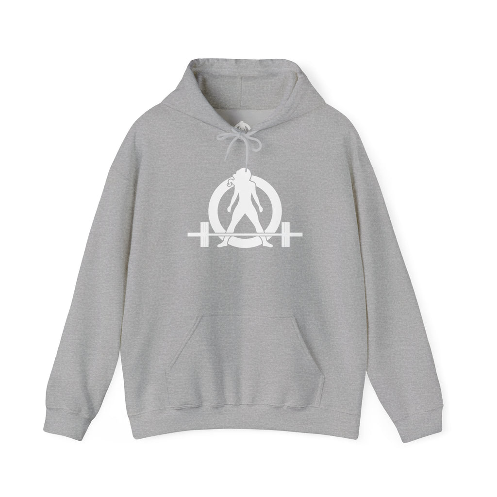 Grandma Lifts - Unisex Heavy Blend™ Hooded Sweatshirt - White Logo Front & Back