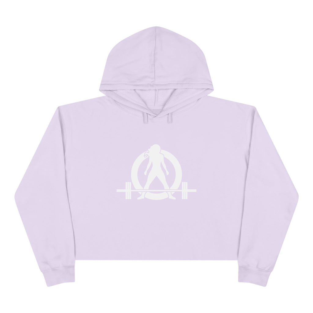 Empowered Crop Hoodie – For Strong Women Who Lift - White Classic Logo