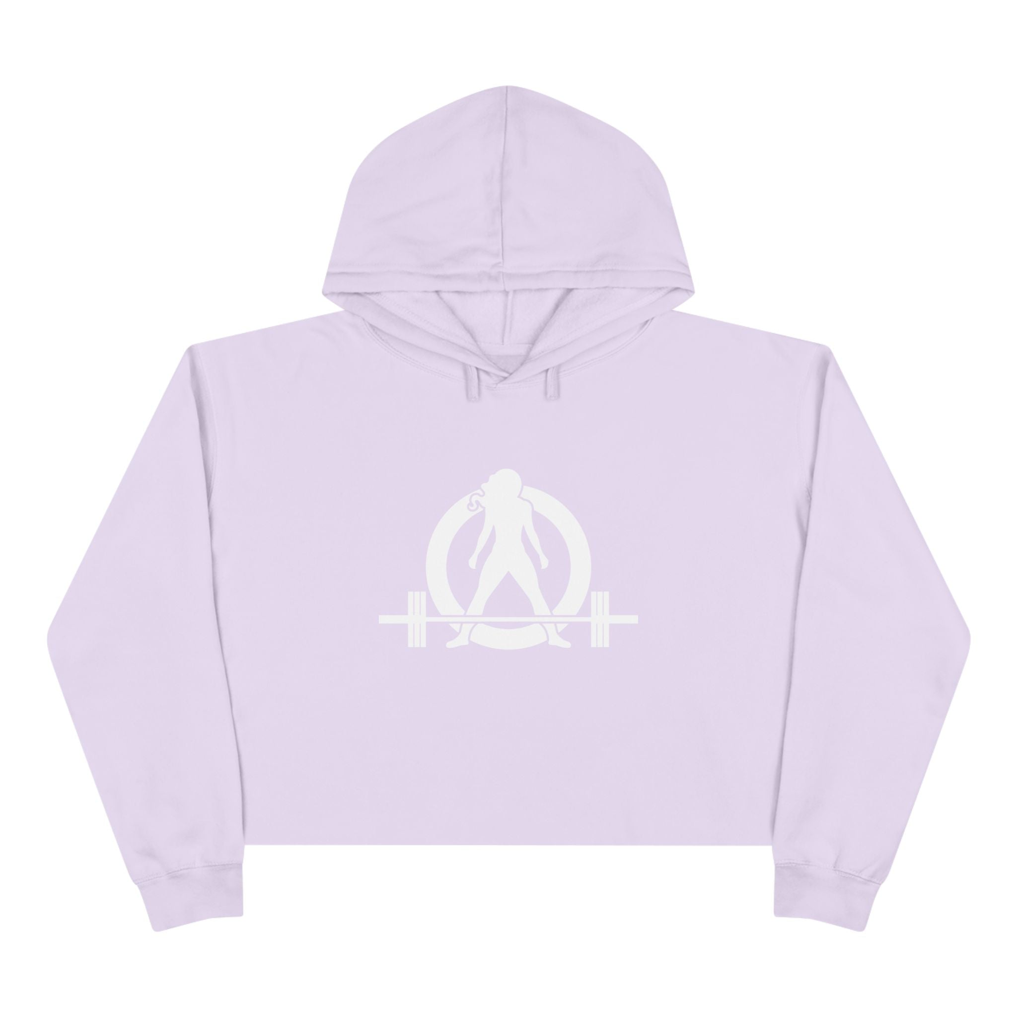 Empowered Crop Hoodie – For Strong Women Who Lift - White Classic Logo