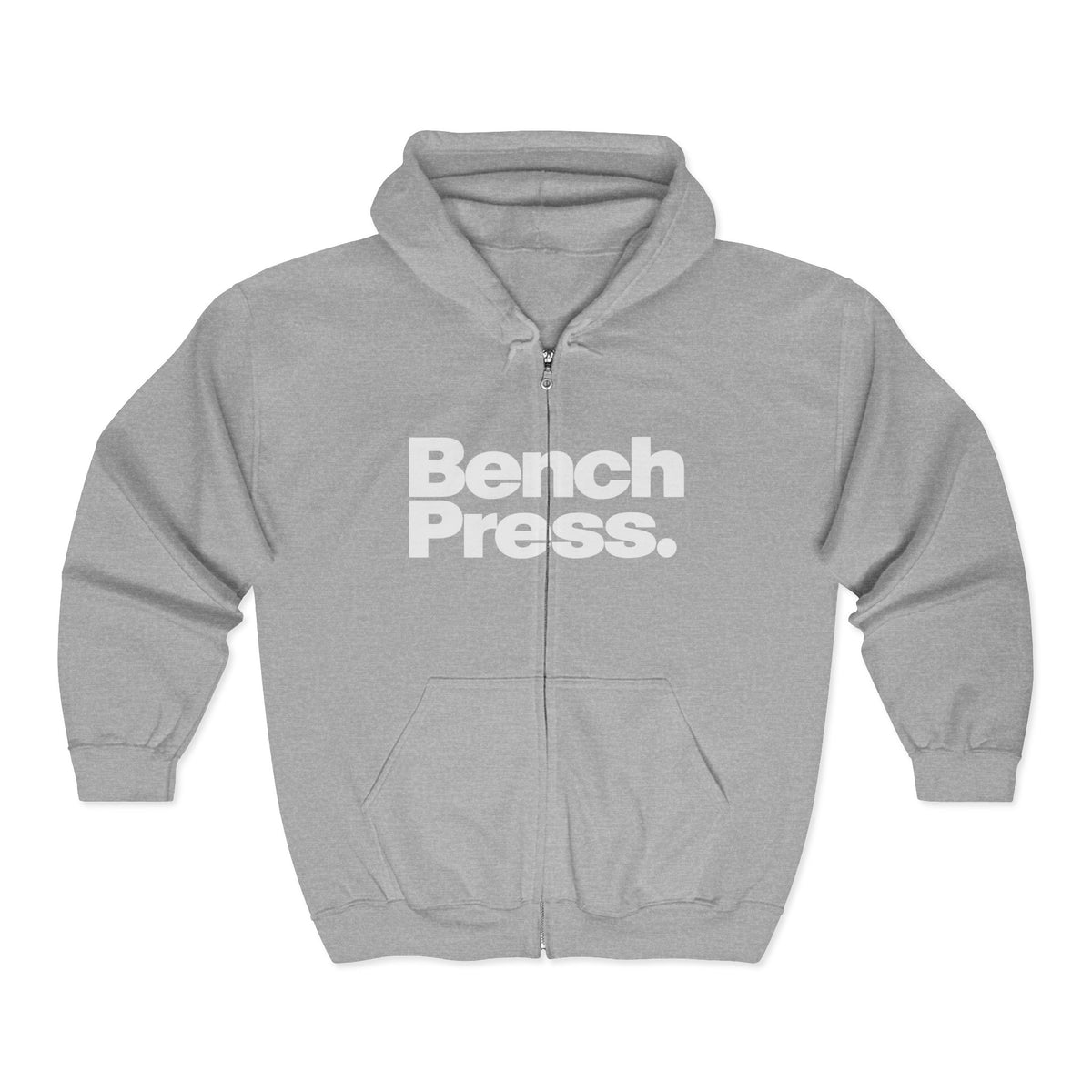 Bench Press Zip Hoodie — Bold Gym Fitness Sweatshirt