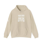 Everything Hurts & I'm Hungry  - Unisex Heavy Blend Hooded Sweatshirt  - White Print Front/Arm