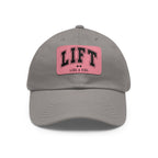 Lift Like A Girl - Dad Hat with Leather Patch (Rectangle) - Black Font