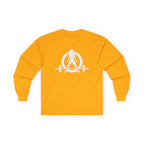 Lift Heavy Run Fast - Ultra Cotton Long Sleeve Tee - White Logo Front & Back