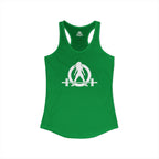 Goal Weight Strong AF - Simple - Women's Ideal Racerback Tank - White Print Front & Back