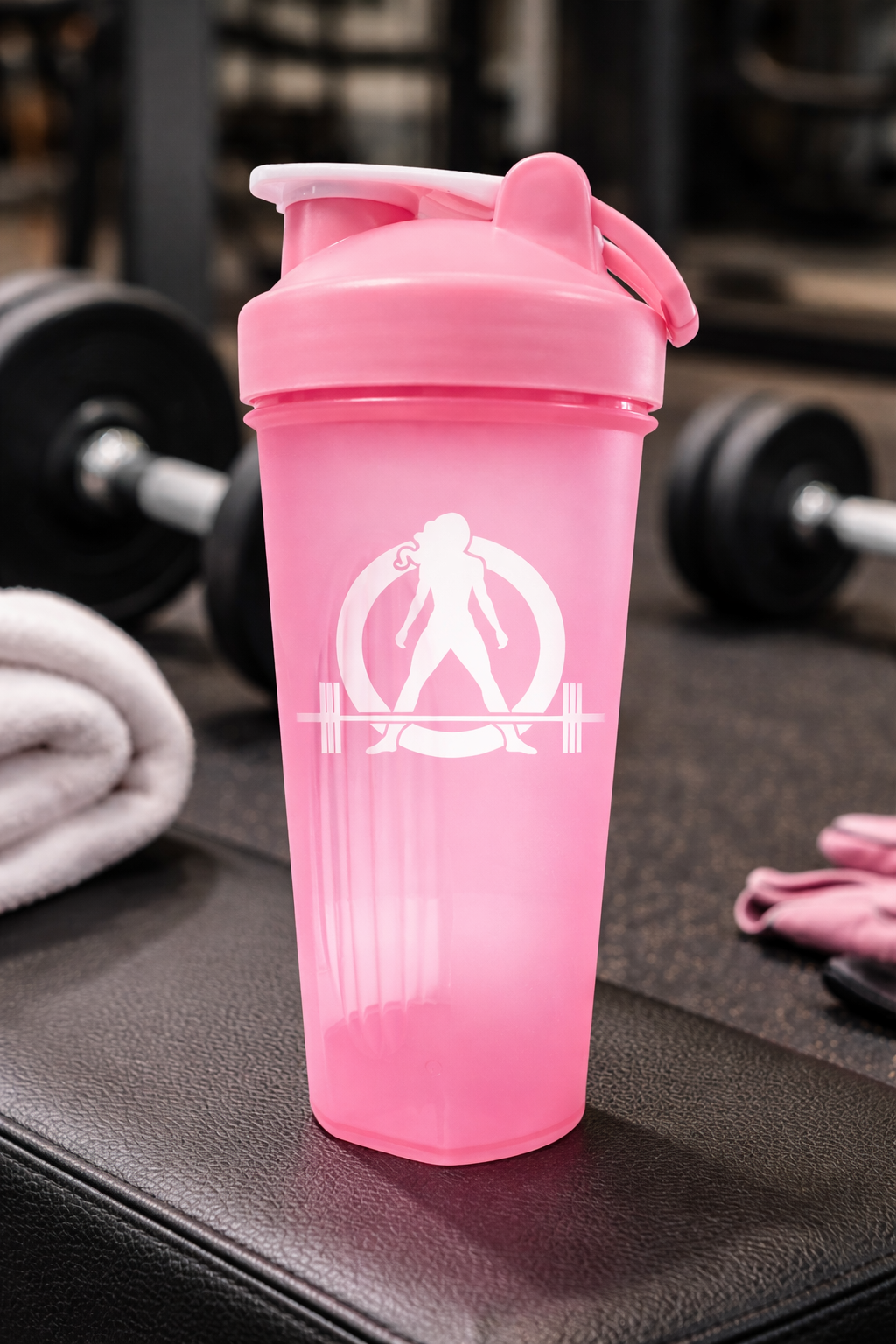 WWLW Protein Shaker Bottle — 24oz - Pink & White