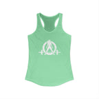 WWLW Distressed White Logo - Racer Back Tank Top - Women's Ideal Racerback Tank - Plain Back