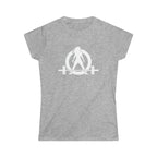 Iron Sharpens Iron - Women's Softstyle Tee - White Logo Print on Front & Back