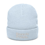 Bench Press Embroidered Ribbed Beanie – Workout Gym Hat