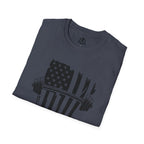 USA Barbell  - Unisex Softstyle T-Shirt - Black Logo - Plain Back