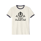 WWLW Barbell Club - Unisex Cotton Ringer T-Shirt - Black Logo Plain Back