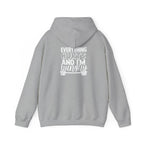 Everything Hurts & I'm Hungry  - Unisex Heavy Blend Hooded Sweatshirt  - White Print Front & Back