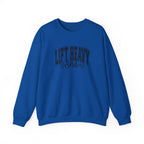 Lift Heavy Shit - Unisex Heavy Blend™ Crewneck Sweatshirt - Black Logo on Front
