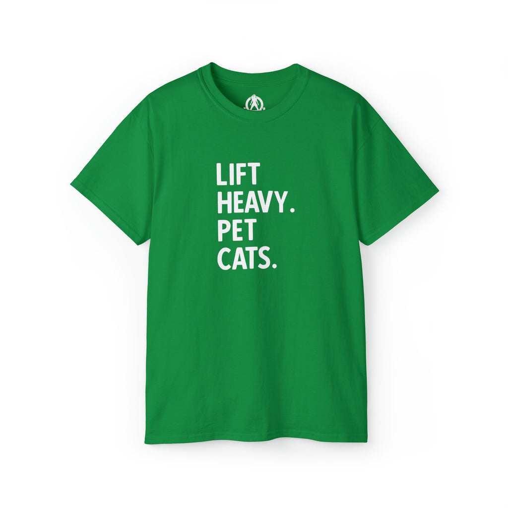 Lift Heavy Pet Cats - Unisex Ultra Cotton Tee - White Logo
