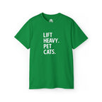 Lift Heavy Pet Cats - Unisex Ultra Cotton Tee - White Logo