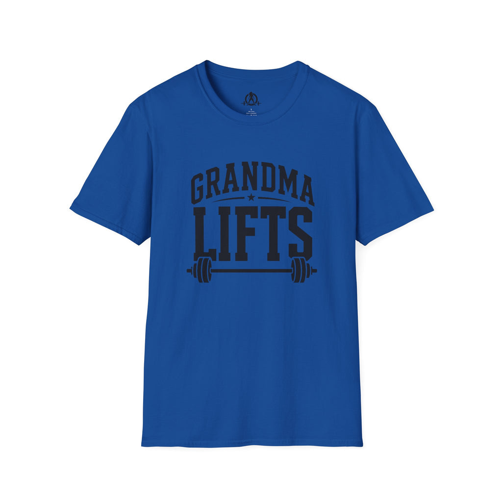Grandma Lifts -  Unisex Softstyle T-Shirt — Front Black Logo