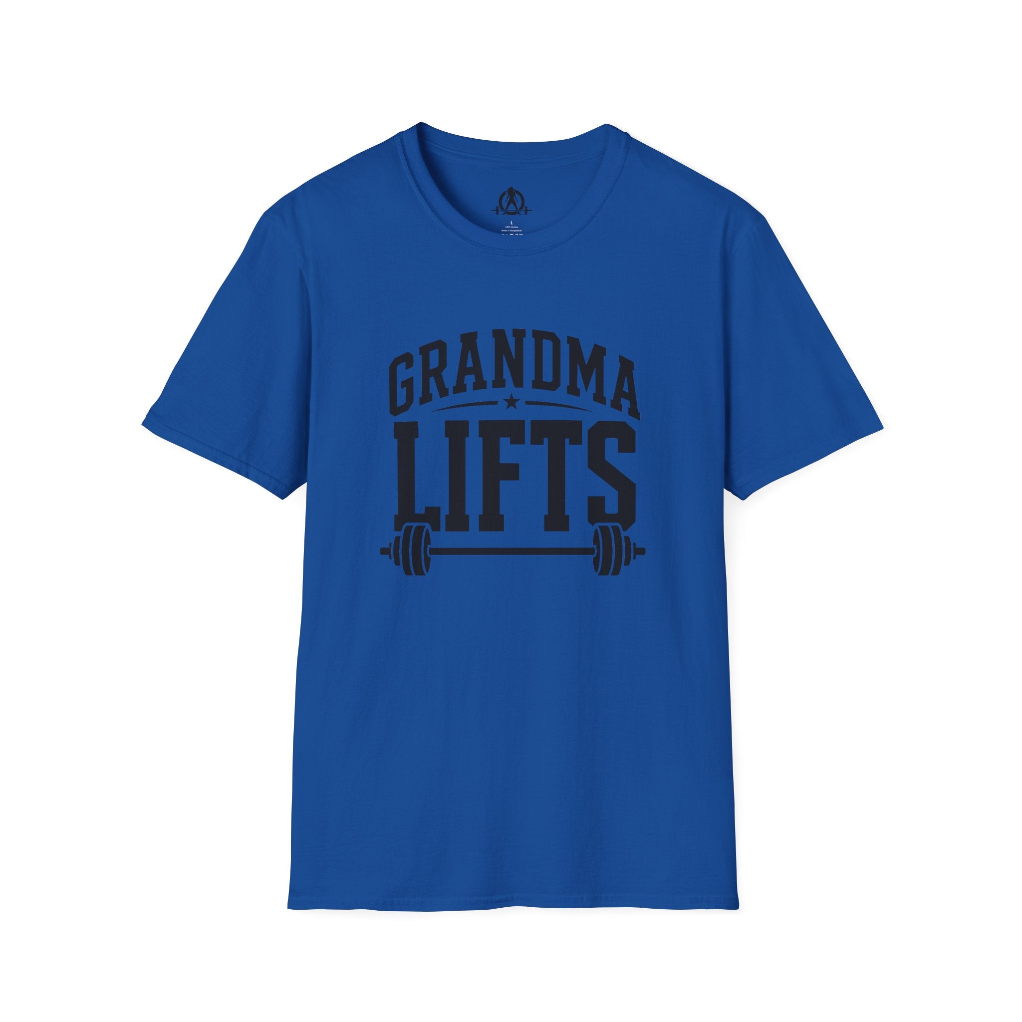 Grandma Lifts -  Unisex Softstyle T-Shirt — Front Black Logo