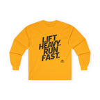 Lift Heavy Run Fast - Ultra Cotton Long Sleeve Tee - Black Logo Front