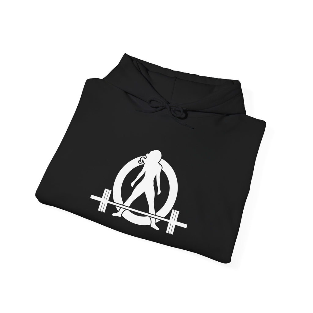 Cardio = Lift Weights Faster - Unisex Heavy Blend Hooded Sweatshirt - White Print on Front & Back