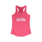 Goal Weight Strong AF - Simple - Women's Ideal Racerback Tank - White Print Front & Back