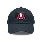 Distressed - Dad Hat with Leather Patch (Rectangle) - Color Font