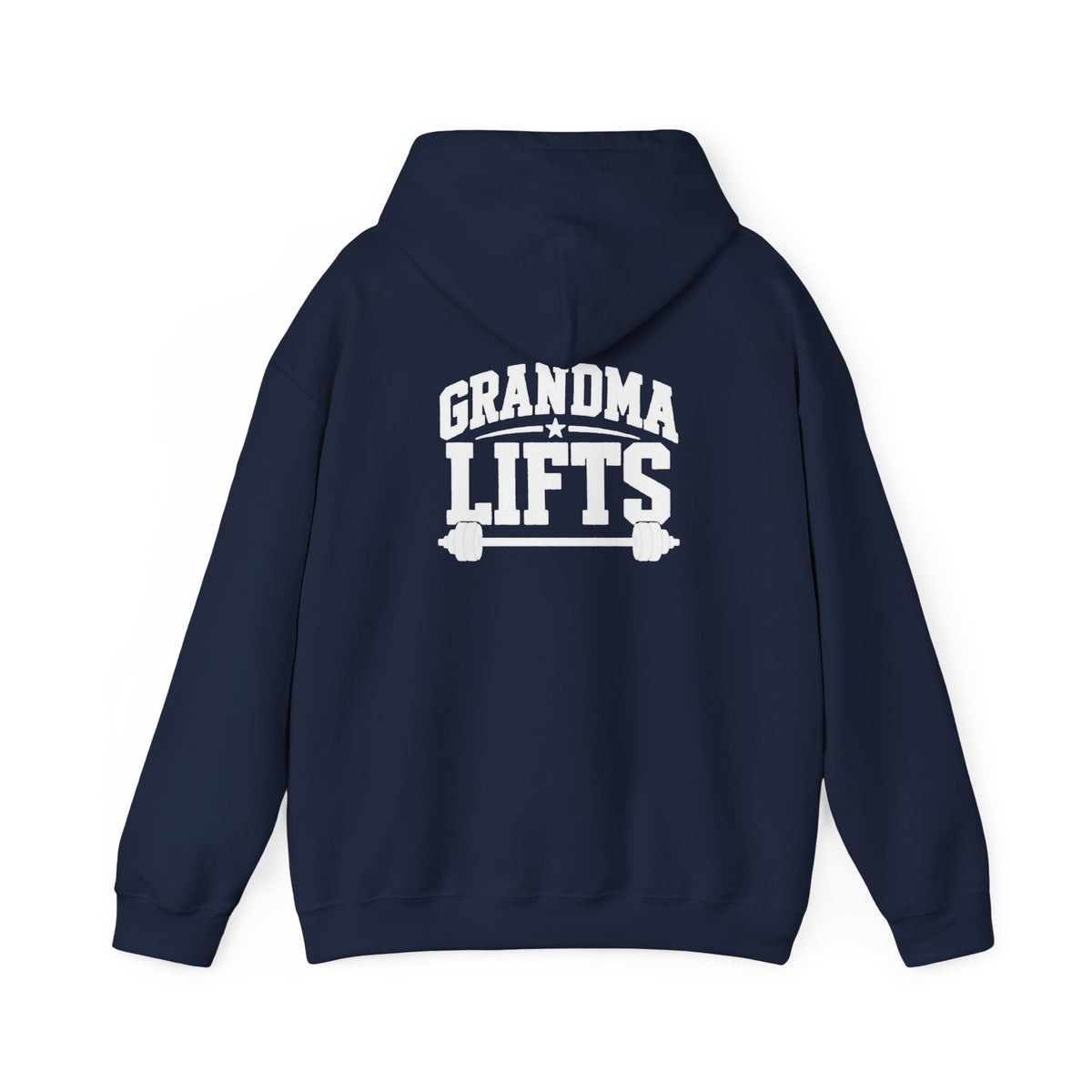 Grandma Lifts - Unisex Heavy Blend™ Hooded Sweatshirt - White Logo Front & Back