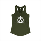 Grandma Lifts - Women's Ideal Racerback Tank - White Logo Front & Back