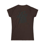 Lift Heavy Run Fast - Women's Softstyle Tee - Black Front & Back Logo