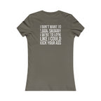 Kick Your Ass – Women’s Favorite Tee (White Distressed Logo)