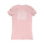 Kick Your Ass – Women’s Favorite Tee (White Distressed Logo)