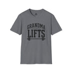 Grandma Lifts -  Unisex Softstyle T-Shirt — Front Black Logo