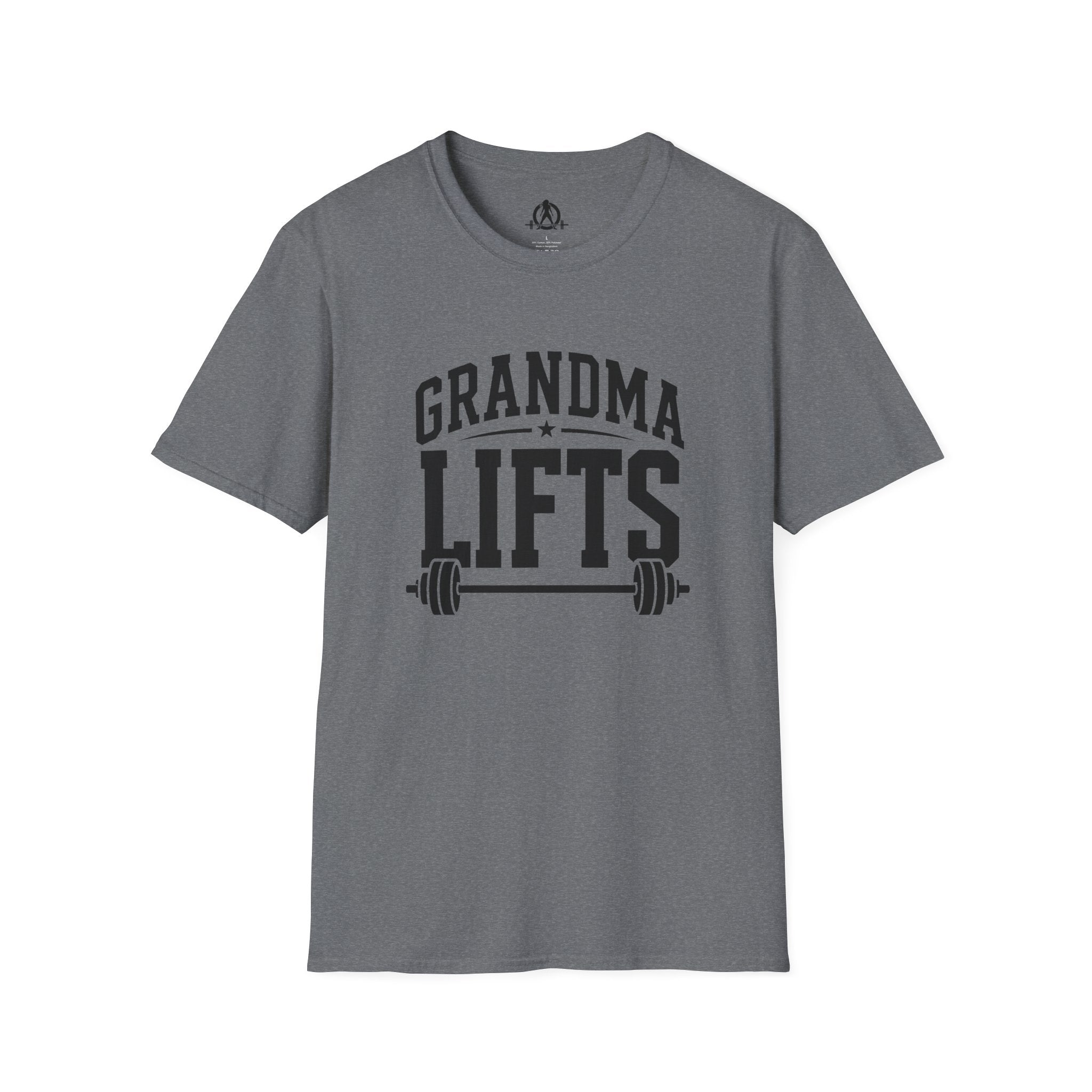 Grandma Lifts -  Unisex Softstyle T-Shirt — Front Black Logo