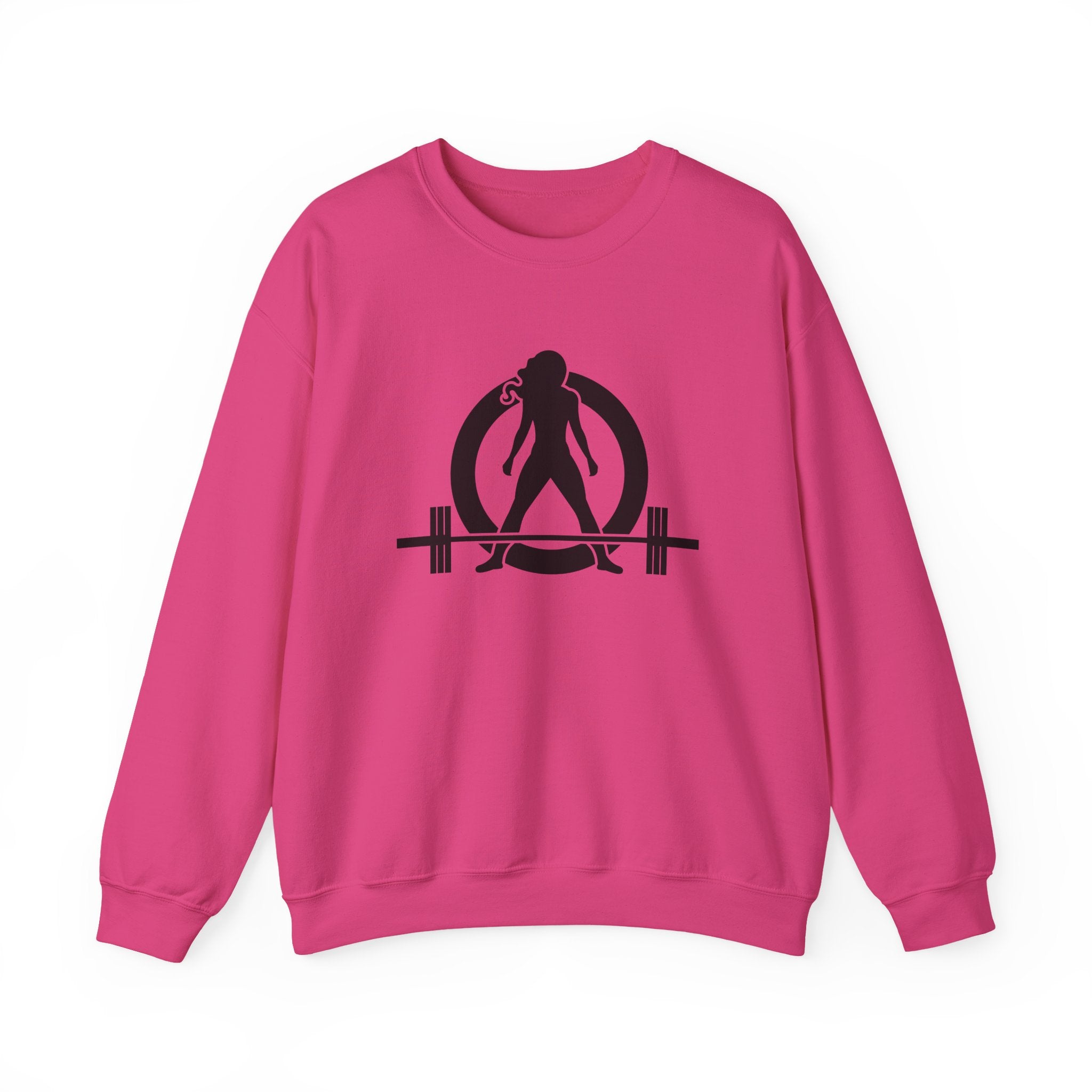 Lift Heavy Run Fast - Unisex Heavy Blend™ Crewneck Sweatshirt - Black Logo Front & Back
