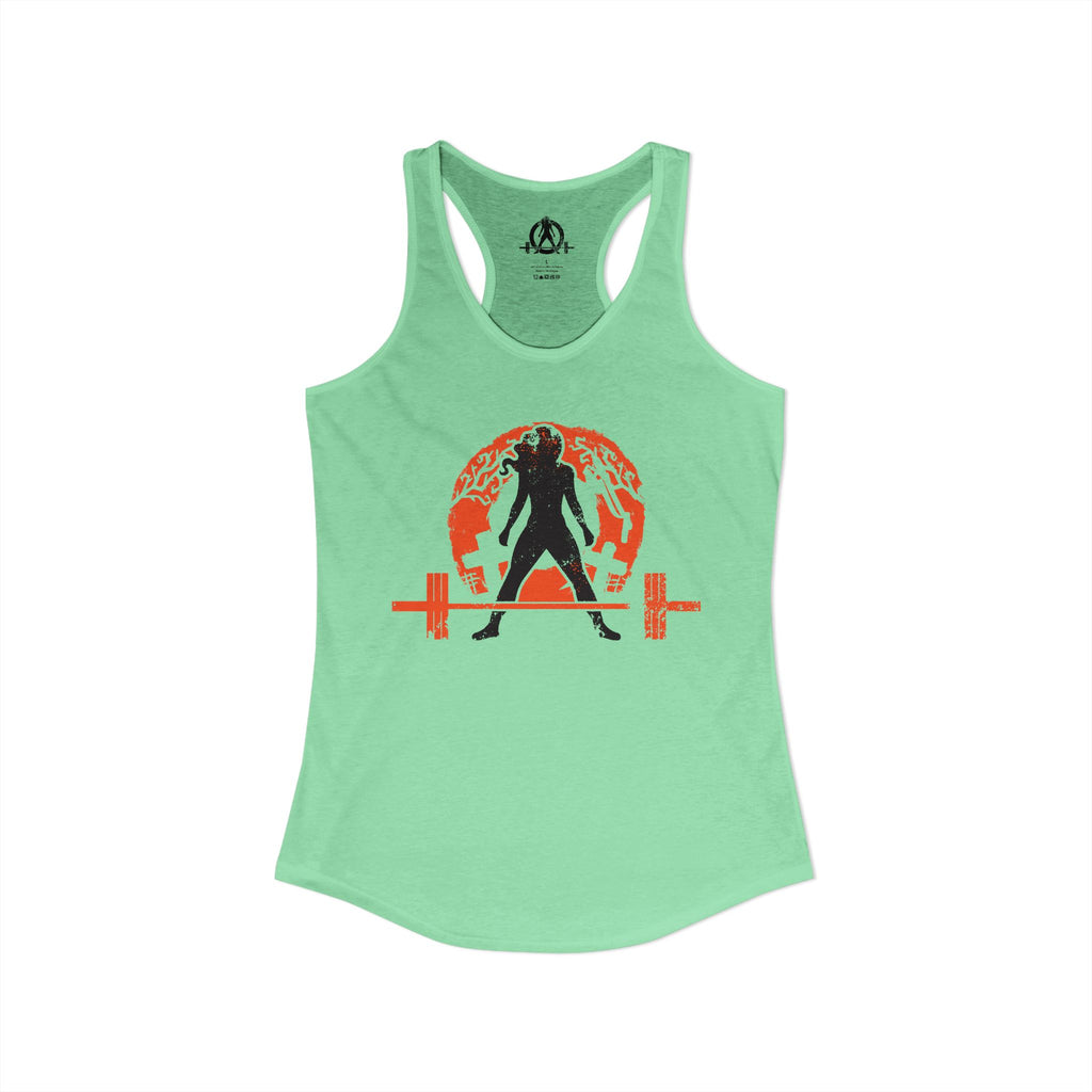Halloween Deadlift - Women's Ideal Racerback Tank - Dark Logo - Plain Back