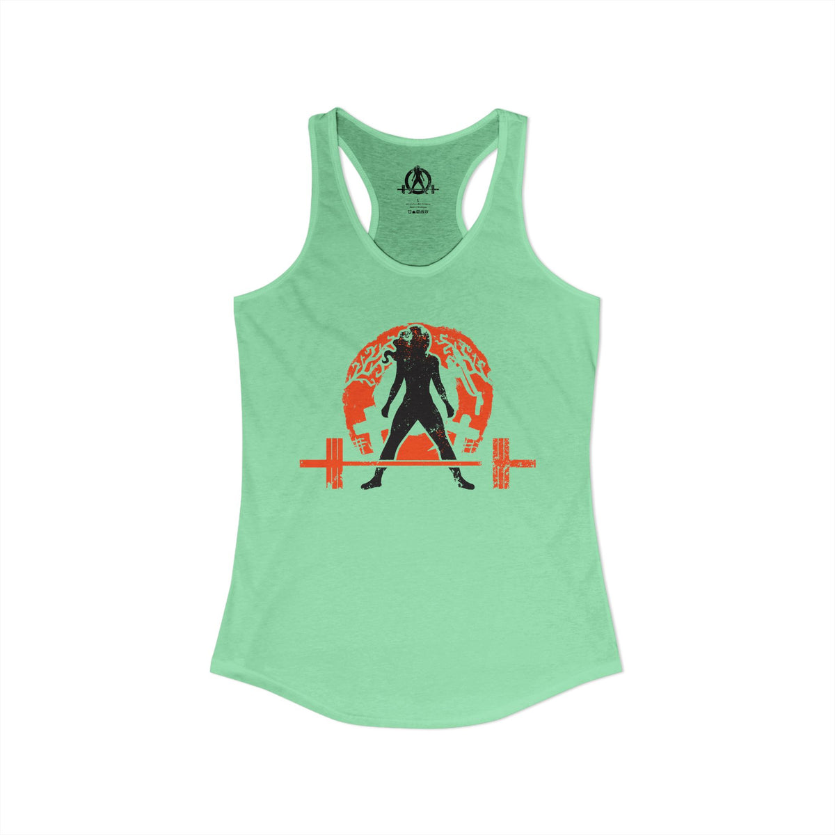 Halloween Deadlift - Women's Ideal Racerback Tank - Dark Logo - Plain Back