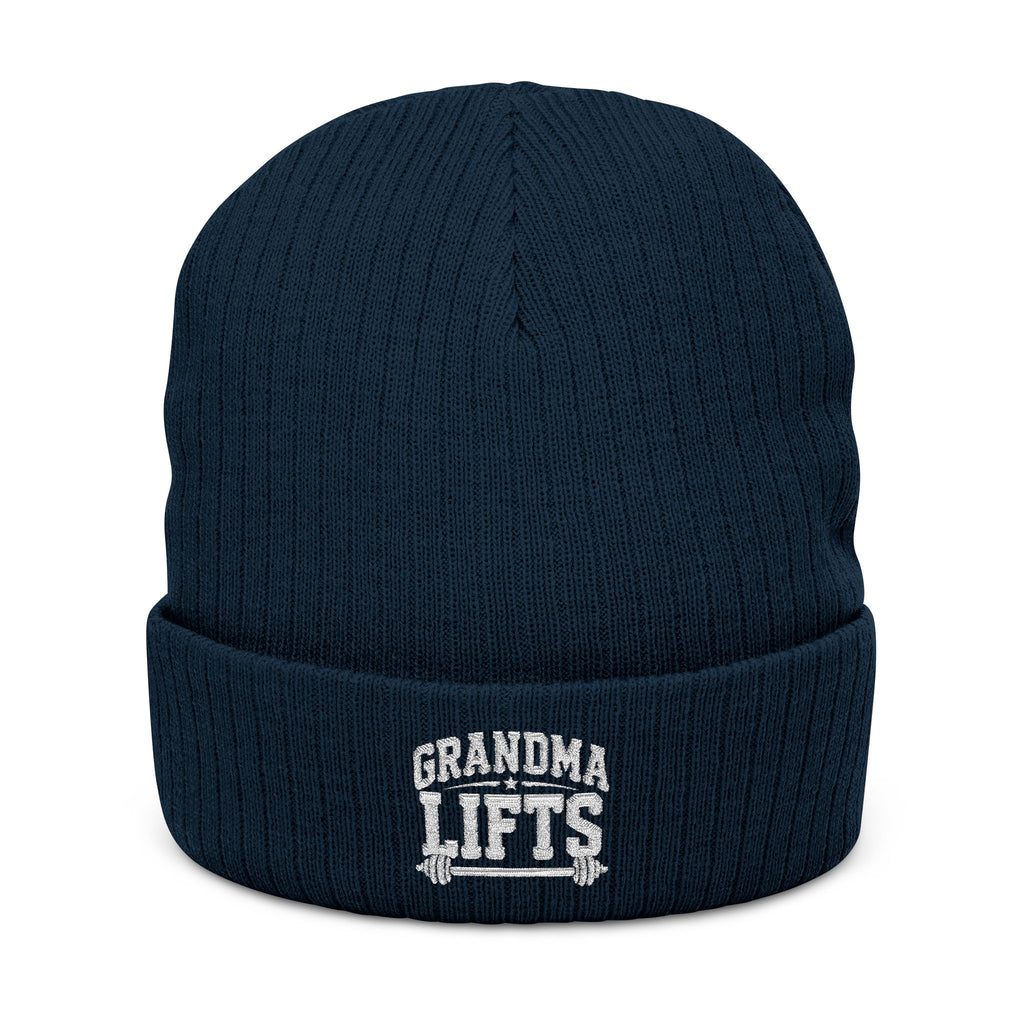 Grandma Lifts Embroidered Ribbed Knit Beanie