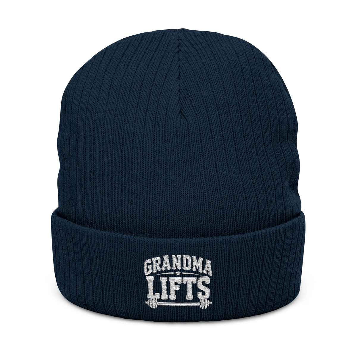 Grandma Lifts Embroidered Ribbed Knit Beanie