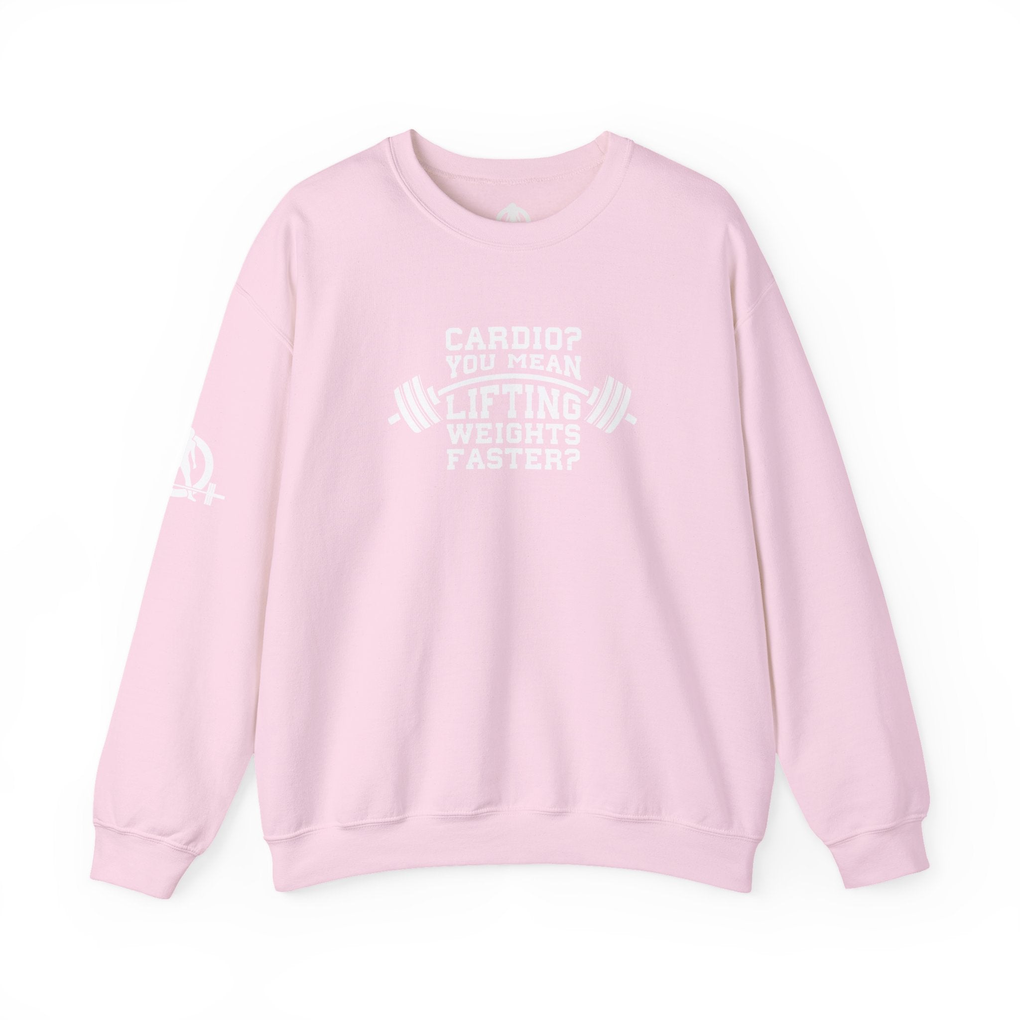 Cardio?  Lift Weights Faster - Unisex Heavy Blend™ Crewneck Sweatshirt - Front  Logo