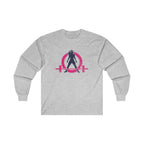Distressed - Ultra Cotton Long Sleeve Tee - Inverted Color Logo