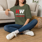 Heavy Weights Barbell Club  - Unisex Softstyle T-Shirt - Black Logo - Plain Back