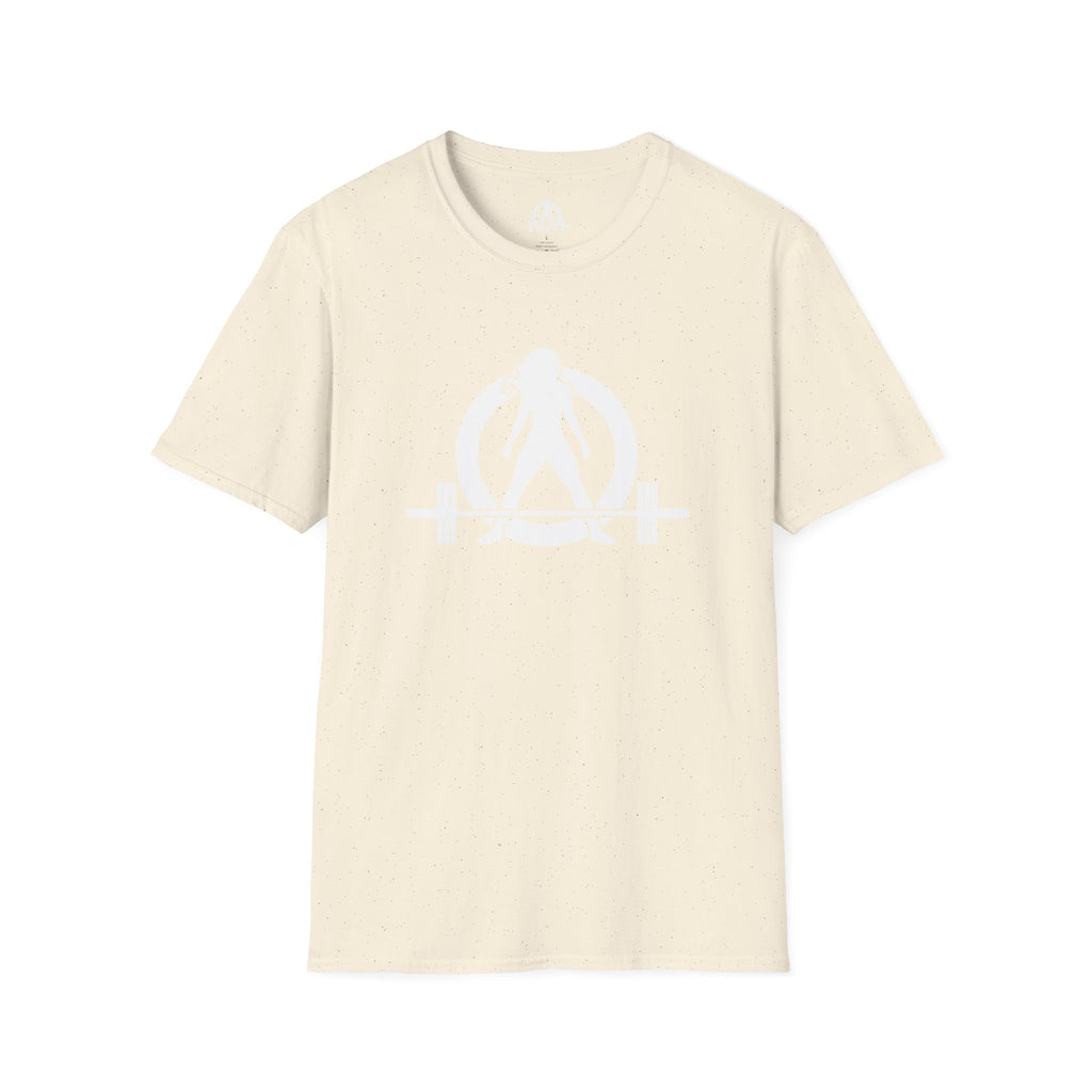 Grandma Lifts -  Unisex Softstyle T-Shirt — White Logo Front & Back