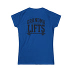 Grandma Lifts - Women's Softstyle Tee - White Logo Front & Back