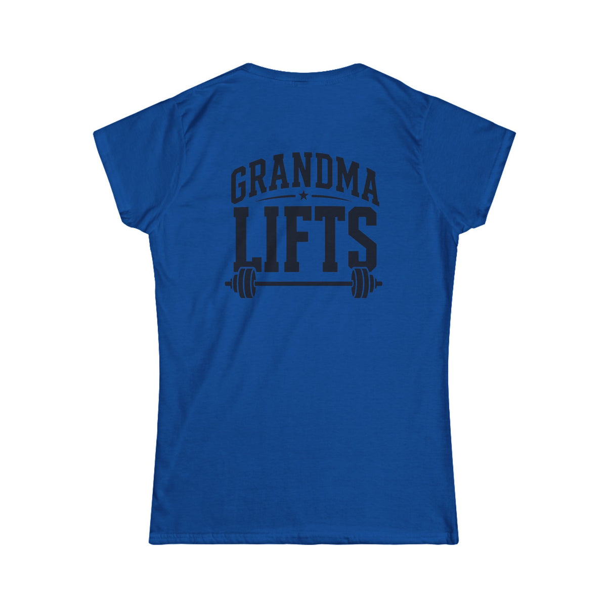 Grandma Lifts - Women's Softstyle Tee - White Logo Front & Back