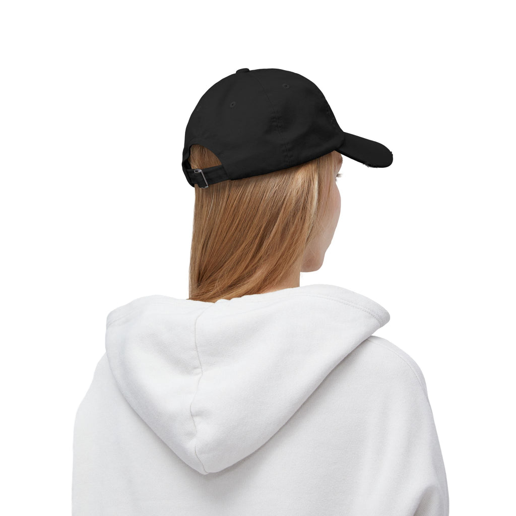Coffee & Barbells - Unisex Distressed Cap - White Logo