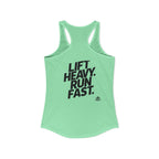 Lift Heavy - Run Fast - Racer Back Tank Top - Women's Ideal Racerback Tank (Black Front & Back Logo)