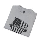 USA Barbell  - Unisex Softstyle T-Shirt - Black Logo - Plain Back