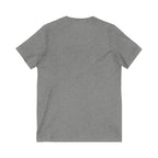 Lift Heavy Shit - Unisex Jersey Short Sleeve V-Neck Tee - Black Logo Plain Back
