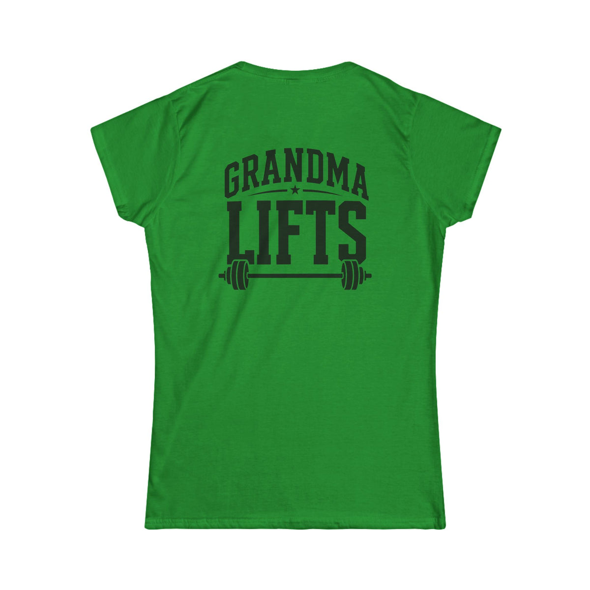Grandma Lifts - Women's Softstyle Tee - White Logo Front & Back