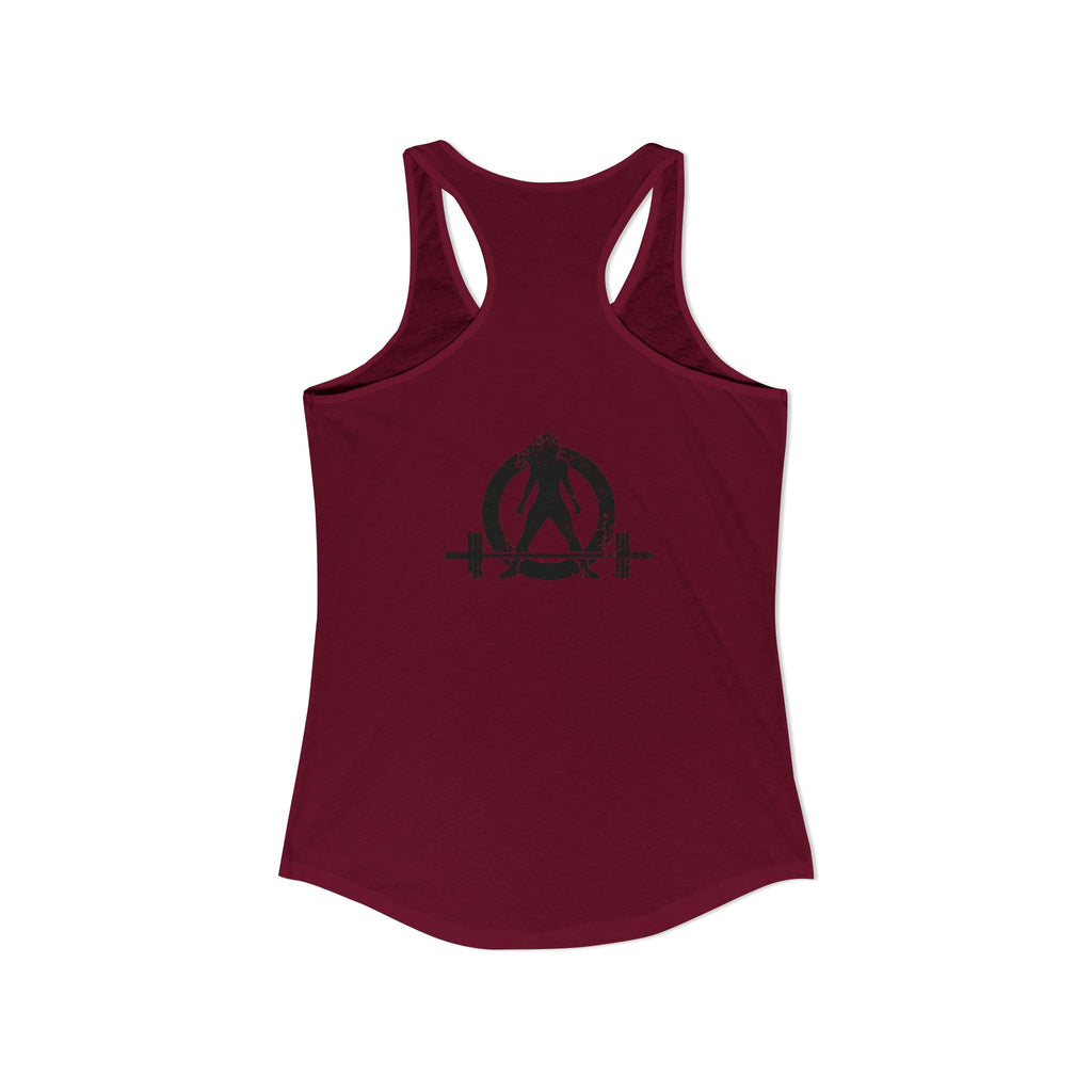 I Could Squat You - Women's Ideal Racerback Tank - Black Front & Back Logo