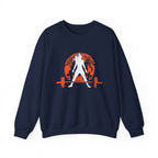 Halloween Graveyard - Unisex Heavy Blend™ Crewneck Sweatshirt - White Logo on Front