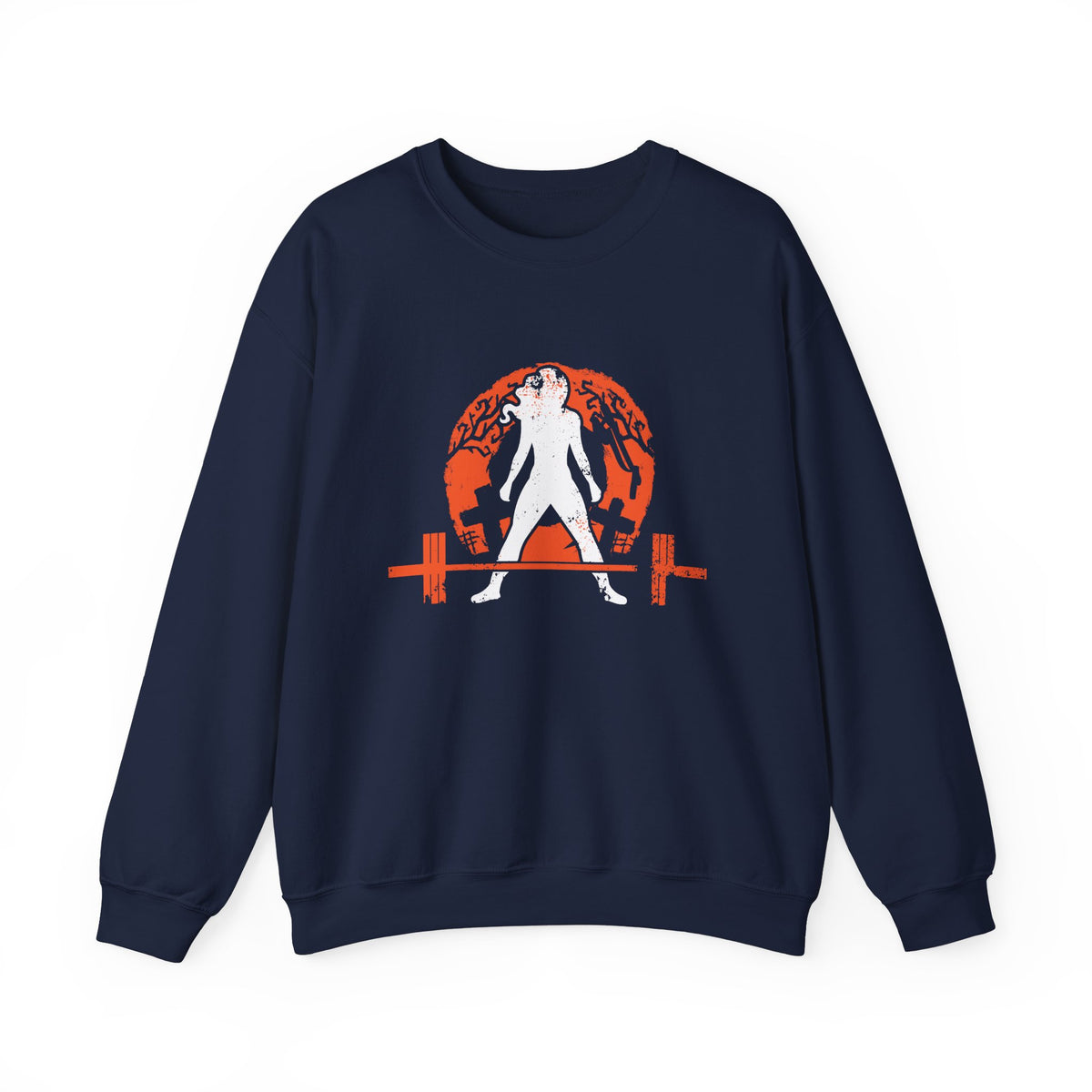 Halloween Graveyard - Unisex Heavy Blend™ Crewneck Sweatshirt - White Logo on Front